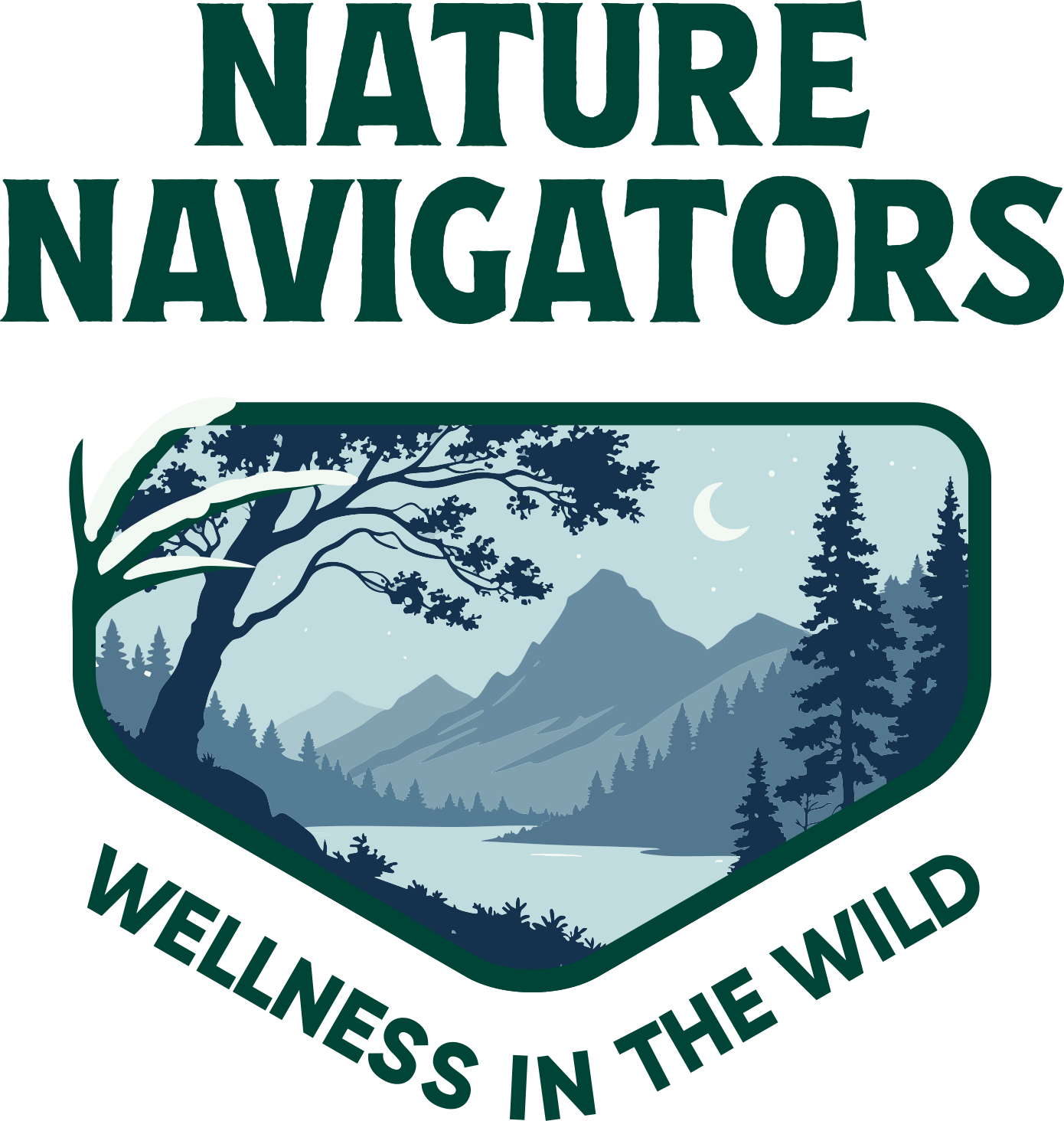 Nature Navigators: Wellness in the Wild shield with winter landscape